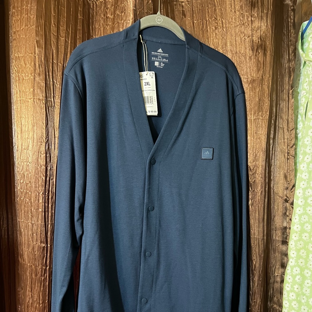 adidas Men's Navy Blue Lightweight Shirt Jacket